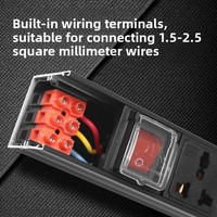 PDU pour armoire électrique, installation verticale, 24568 positions, interrupteur universel à trou, 10A16A 250V, panneau de câblage industriel ET-LDM-PDU-10A