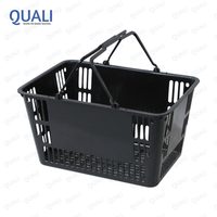 Panier de courses de supermarché Quali 21L en plastique neuf avec poignée durable