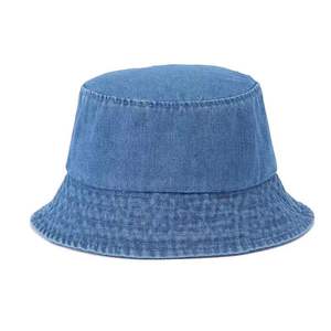 2025 estate alla moda cappello a secchiello in Denim Jean per gli uomini donne semplice lavare il vecchio stile retrò traspirante cappello da sole per il modello di lettera di viaggio - Product Image 3