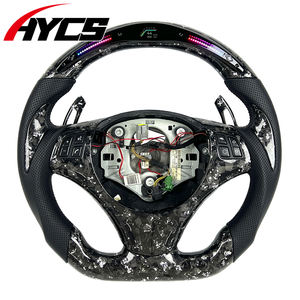 Volante Deportivo de Fibra de Carbono Forjado con LED e Indicador de RPM para <span class=keywords><strong>BMW</strong></span> E92 E90 E93 M3 E84 E87 320 325 330 335, con Paletas de Cambio Personalizadas - Product Image 1