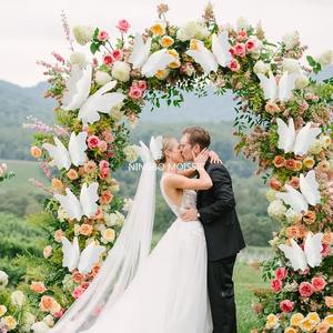 מארז 4-מארז 3d נייר לבן פרפר תפאורה התלוי חתונה תינוק מקלחת רקע קישוט סט - Product Image 5