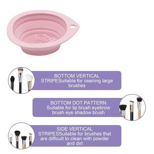 Alfombrilla de Silicona para Limpiar Brochas de Maquillaje, Plegable, con Recipiente, en Oferta - Product Image 4