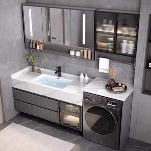 Nuovo Set <span class=keywords><strong>Moderno</strong></span> <span class=keywords><strong>per</strong></span> Hotel: Mobile Bagno Impermeabile con <span class=keywords><strong>Specchio</strong></span> Intelligente, Lavabo e Armadietti da Parete - Product Image 4