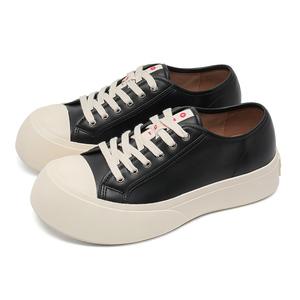 Zapatos de Plataforma de Alta Calidad, Lujosos y Modernos, con Suela Gruesa, Parte Superior de Cuero Genuino, Transpirables, Resistentes a la Abrasión, con Banda Elástica - Product Image 1