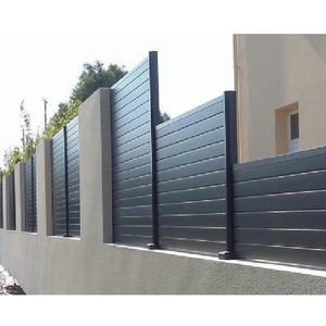 Clôture <span class=keywords><strong>de</strong></span> jardin moderne 3D à bandes verticales pour l'extérieur, 1,8 m x 6 x 8 pi, en alliage d'aluminium durable, facile à assembler - Offre Spéciale - Product Image 4