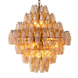 Décoration de la chambre de villa Décoration intérieure de la chambre à coucher Décoration ronde Éclairage Lustre moderne en cristal de verre fumé Plafonniers <span class=keywords><strong>Benini</strong></span> - Product Image 2