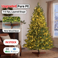 Envío Rápido, Árbol de Navidad Artificial de 9 pies, Sin Espacios, Fácil de Instalar, Sensación Realista, Árboles de Navidad con Luces, Decoraciones Navideñas
