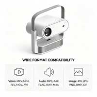 Projecteur Vidéo Intelligent Android LCD 1080P avec Haut-parleur Bluetooth, Wi-Fi, Correction Trapézoïdale Automatique pour Cinéma Domestique et Présentations de Données