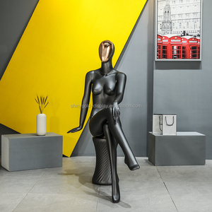 Vêtements de luxe en fibre de verre femmes Mannequins assis support fibre de verre corps complet noir mat Mannequins femme pour vêtements - Product Image 3