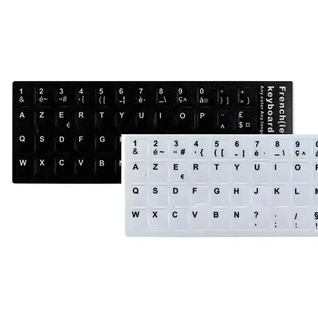 waterproof French keyboard Stickers language Arabic frosted black white and yellow stickers Wholesale Laptop Keyboard Stickers