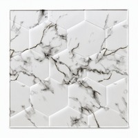Panel Dinding 3D PVC Putih Matte Desain Sarang Lebah Kustom Pabrik 50x50 untuk Interior Bar Komersial