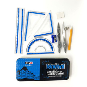 Chất Lượng Cao Kim Loại Hình Học Thiết Lập Màu Xanh Siêu Marshal 9Pcs <span class=keywords><strong>Compass</strong></span> Box Trường Chuyên Nghiệp <span class=keywords><strong>Compass</strong></span> Set - Product Image 2