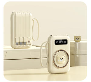 Gran oferta de Banco de energía de dibujos animados con Cable incorporado 5000mAh cargador portátil de gran capacidad lindo diseño de mascotas regalo fuente de alimentación móvil - Product Image 5