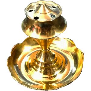 PARIJAT HANDICRAFT 5 Stick <b>Incense</b> Holder Small Brass Sculpture for Home Office or Temple for Pooja Articles Fall Season - Product Image 1
