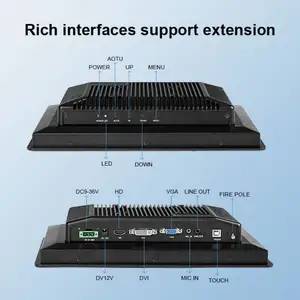 7 10,1 11,6 12,1 13,3 15 18,5 19 21,5 "monitor Resistive industrial do écran sensível, monitor industrial completo do lcd do tela táctil do hd