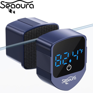 منظف حوض السمك المغناطيسي Seaoura SR-520 2 في 1 لإزالة الطحالب وفرشاة مع مقياس حرارة رقمي لاصق لأحواض الأسماك الزجاجية - Product Image 1