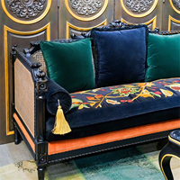 Chaise de canapé en bois massif rétro français pour la décoration intérieure fauteuil en tissu écologique pour salon petit appartement hôtel balcon