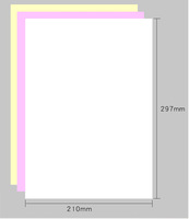 Papier NCR personnalisé sans carbone 210x297 mm, papier sans carbone en feuilles collées, couleur CB CFB CF 2 3 4 parties, papier NCR sans carbone A4
