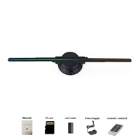 Projecteur holographique 3D LED Missyou 42CM, écran publicitaire, ventilateur de 1,2 pouces d'épaisseur, WiFi/contrôle à distance par application pour 224 LED, garantie 1 an