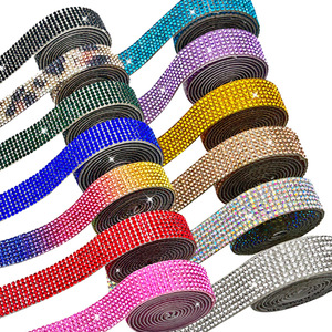 Wholesale Multi Color Self Adhesive Rhinestone <strong>Ribbon</strong> Roll Crystal Diamond Sticker <strong>for</strong> DIY <strong>Car</strong> Garment Shoes Crafts Decoration - Product Image 1