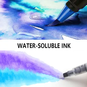 Watercolor Brush Pens 48 Pens 48 Colors Watercolor Brush Art Pen With Water Pen Set Refillable Painting Chinese Calligraphy Brush Pen