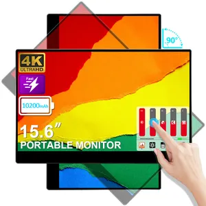 15.6 inch 4K Auto-Rotating PD fast charge Battery powered Touchscreen Portable Monitor PD 45W fast charging for laptop PS5 phone