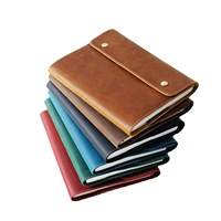 Funda Protectora para Cuaderno de Cuero Genuino Vintage Personalizada, Funda Magnética para Libro A5, Funda Protectora con Hebilla Triple para Cuaderno