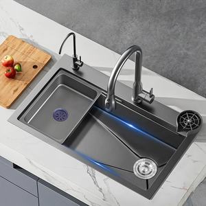 Évier de cuisine sous plan, grand bac unique, en acier inoxydable 304 épaissi, robuste et durable pour la vaisselle domestique - Product Image 1