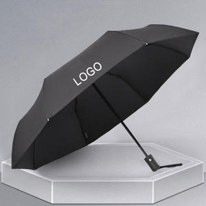 Nouveau automatique à trois volets en caoutchouc noir Logo d'entreprise <span class=keywords><strong>parapluie</strong></span> pliant voiture marque cadeau publicité pluie ensoleillée double-us - Product Image 4