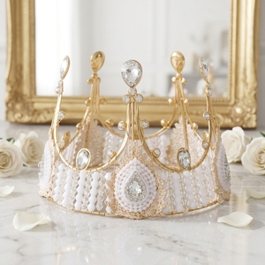 Accessori per torte di <span class=keywords><strong>compleanno</strong></span> e matrimonio, corone artistiche in metallo, decorazioni per torte e cappelli per feste, vendita diretta dalla fabbrica. - Product Image 4