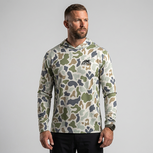 เสื้อฮู้ดดี้และเสื้อเชิ้ตตกปลาลายพรางพิมพ์ลายตามสั่งขายส่งสำหรับผู้ชาย UPF 50 กันน้ำ ระบายอากาศ แห้งเร็ว ป้องกันรังสียูวี - Product Image 1