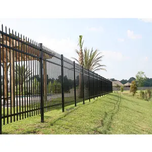 New Design Privacy Cheap Outdoor Wrought Iron Fence Panels Aluminum Garden Metal Picket Ornamental Fencing