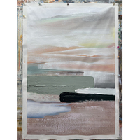 Nouvelle Arrivée Peinture à l'Huile Abstraite Moderne Paysage Peint à la Main sur Toile Décoration Murale Salon Cadre Inclus Entièrement Peint