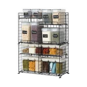 Kitchen Countertop Foldable Snack Rack Stand Stackable Pantry Food Storage Basket