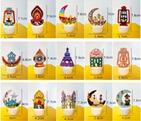 Lanterne LED Ramadan sans flamme, à piles, effet scintillant, veilleuse, décoration intérieure pour l'Aïd Moubarak