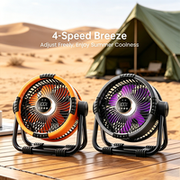 Nouveau ventilateur de camping portable rechargeable avec longue autonomie, écran LED et design pliable