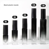 Botol Parfum Kaca Silinder Pompa Semprot dengan Tutup Plastik Aluminium Gradasi Hitam Kosong 3ml 5ml 8ml 10ml 15ml