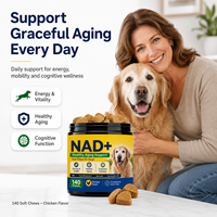 Complément alimentaire pour chiens NAD+ en forme de bouchées molles, formule vétérinaire, nicotinamide riboside pour la réparation cellulaire et la vitalité cognitive, soins pour chiens âgés