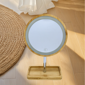 2025 nouveau <span class=keywords><strong>produit</strong></span> bambou debout led miroir trois couleurs fonction de stockage 7 pouces led miroir cadeau - Product Image 1