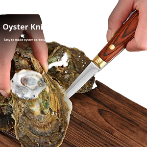 オイスターシャッキングナイフウッドハンドルステンレス鋼オイスターナイフシーフードツールスカロップシェルナイフ卸売オイスターシャッカーオープン - Product Image 1
