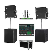 DBK Système de Haut-parleurs Line Array Passifs 10 Pouces Combo avec Deux Subwoofers 15 Pouces pour Scène et Églises