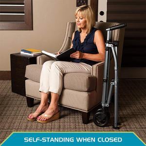 Andador plegable ligero <span class=keywords><strong>Junior</strong></span> para personas mayores y adultos, andador compacto plegable para movilidad de nogal negro - Product Image 6