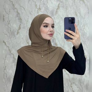 Sharut-Turbante Khimar para Mujer, Hijab Instantáneo Malasio Listo para Usar, Cadena de Metal, Corbata Musulmana Premium Kerudung, <span class=keywords><strong>Bergo</strong></span> - Product Image 3