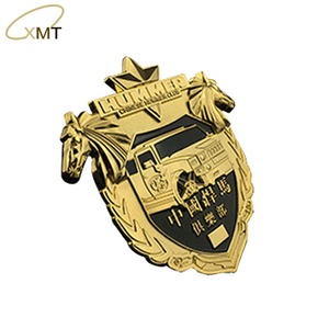 Nhà sản xuất bán buôn tùy chỉnh khách hàng hình dạng cụ thể ba chiều lõm và lồi tráng men mạ Vàng an ninh-Thám tử huy hiệu - Product Image 4