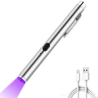 Linterna Compacta UV de 365nm, Luz Negra, Carga USB, Mini Linterna de Bolsillo LED, Luz Negra Pequeña para Detectar Manchas de Orina de Mascotas