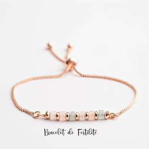 Pulsera <span class=keywords><strong>de</strong></span> <span class=keywords><strong>fertilidad</strong></span> Regalo para mamá <span class=keywords><strong>piedra</strong></span> lunar cuarzo rosa aguamarina cuentas pulsera embarazo ajustable - Product Image 5