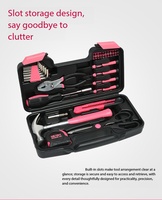 Kit d'outils domestiques de 39 pièces, ensemble d'outils portables, kit de réparation domestique, boîte d'outils de bricolage pour l'amélioration de la maison