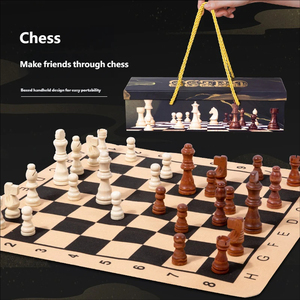 Juego de <span class=keywords><strong>Ajedrez</strong></span> y Backgammon de Madera, Edición de Viaje, Tablero Plegable, Juguete de Batalla con Caja de <span class=keywords><strong>Ajedrez</strong></span> - Product Image 3