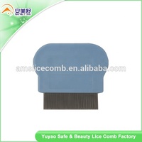 Tête de chien rayé en acier métallique Tête de chat Traitement des poux Tête d'usine Oeufs de nids en métal Acier inoxydable Peigne à poux rainuré pour enlever les poux