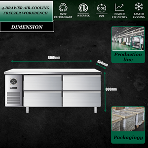 Kitchen Catering Refrigeration Equipment Workbench Commercial Salad Bar Counter Freezer <b>Table</b> air-cooled commercial fridge - Product Image 4